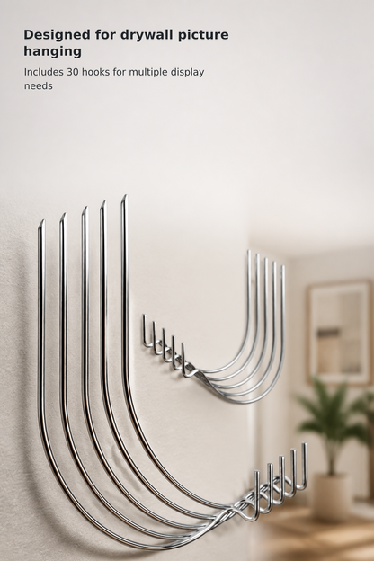 30-Piece Heavy-Duty Drywall Picture Hooks