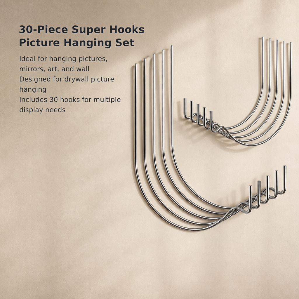 30-Piece Heavy-Duty Drywall Picture Hooks